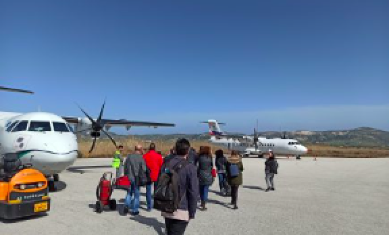 Arrival at  Milos Airport  (MLO)