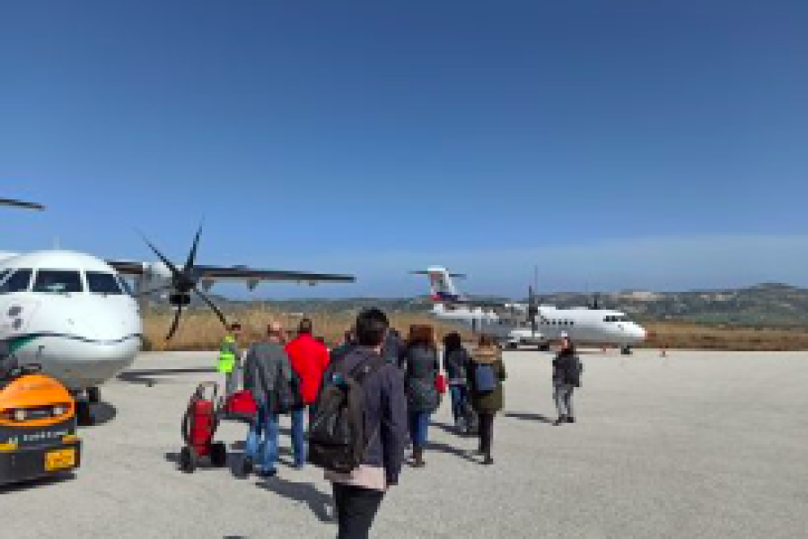 Arrival at  Milos Airport  (MLO)